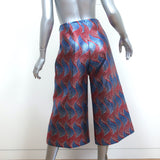 Gucci Garden One of a Kind Cropped Wide Leg Pants Red/Blue Lurex Size 2
