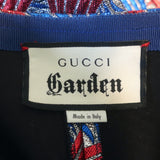 Gucci Garden One of a Kind Cropped Wide Leg Pants Red/Blue Lurex Size 2