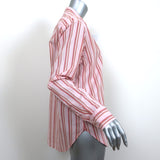 Xirena Beau Shirt Pink Metallic Striped Cotton Size Small Long Sleeve Top