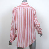 Xirena Beau Shirt Pink Metallic Striped Cotton Size Small Long Sleeve Top
