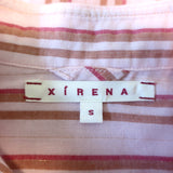 Xirena Beau Shirt Pink Metallic Striped Cotton Size Small Long Sleeve Top