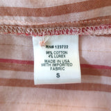 Xirena Beau Shirt Pink Metallic Striped Cotton Size Small Long Sleeve Top