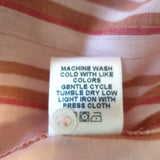 Xirena Beau Shirt Pink Metallic Striped Cotton Size Small Long Sleeve Top