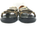 Marni Fussbett Sandals Beige Snake-Print Leather Size 41 Slingback Flats NEW