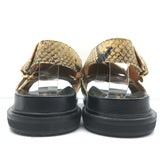 Marni Fussbett Sandals Beige Snake-Print Leather Size 41 Slingback Flats NEW