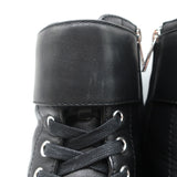 Gianvito Rossi Lagarde Combat Boots Black Leather Size 38 Flat Ankle Boots