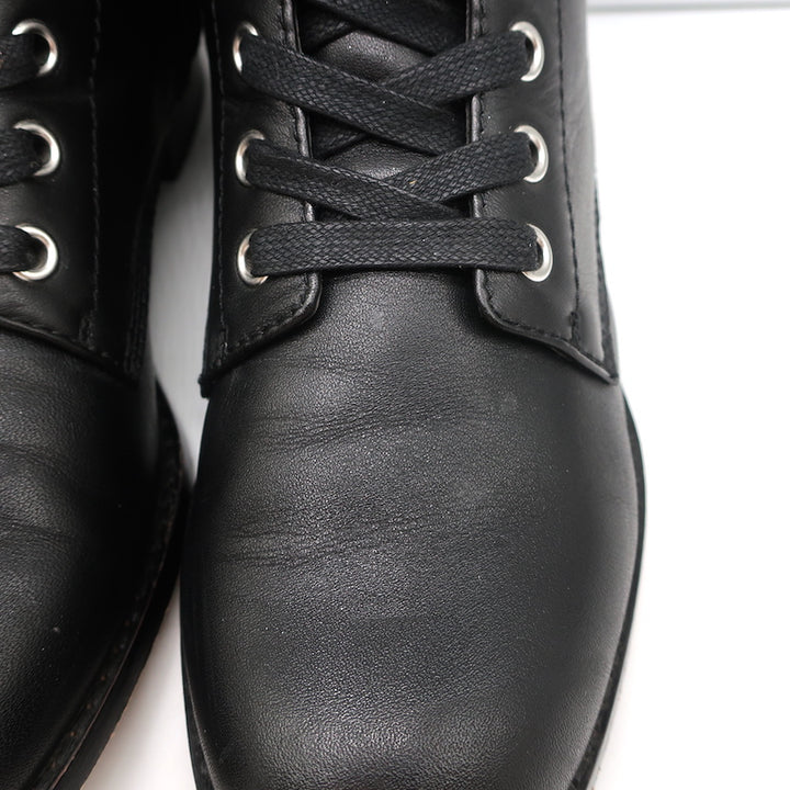 Gianvito Rossi Lagarde Combat Boots Black Leather Size 38 Flat Ankle Boots