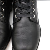 Gianvito Rossi Lagarde Combat Boots Black Leather Size 38 Flat Ankle Boots