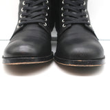 Gianvito Rossi Lagarde Combat Boots Black Leather Size 38 Flat Ankle Boots