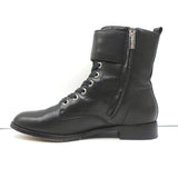Gianvito Rossi Lagarde Combat Boots Black Leather Size 38 Flat Ankle Boots