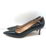 Manolo Blahnik BB 50 Pumps Black Patent Leather Size 40 Pointed Toe Kitten Heel