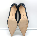 Manolo Blahnik BB 50 Kitten Heel Pumps Navy Metallic Patent Leather Size 40 NEW