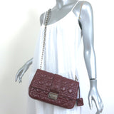 Christian Dior Miss Dior Long Chain Medium Flap Bag Burgundy Cannage Leather
