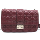 Christian Dior Miss Dior Long Chain Medium Flap Bag Burgundy Cannage Leather