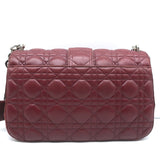 Christian Dior Miss Dior Long Chain Medium Flap Bag Burgundy Cannage Leather