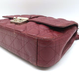 Christian Dior Miss Dior Long Chain Medium Flap Bag Burgundy Cannage Leather