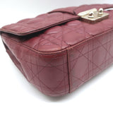 Christian Dior Miss Dior Long Chain Medium Flap Bag Burgundy Cannage Leather