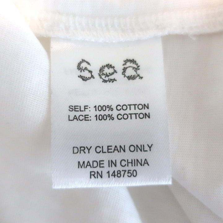 SEA Lace Applique Tee Zandra White Cotton Size Small Sleeveless Top
