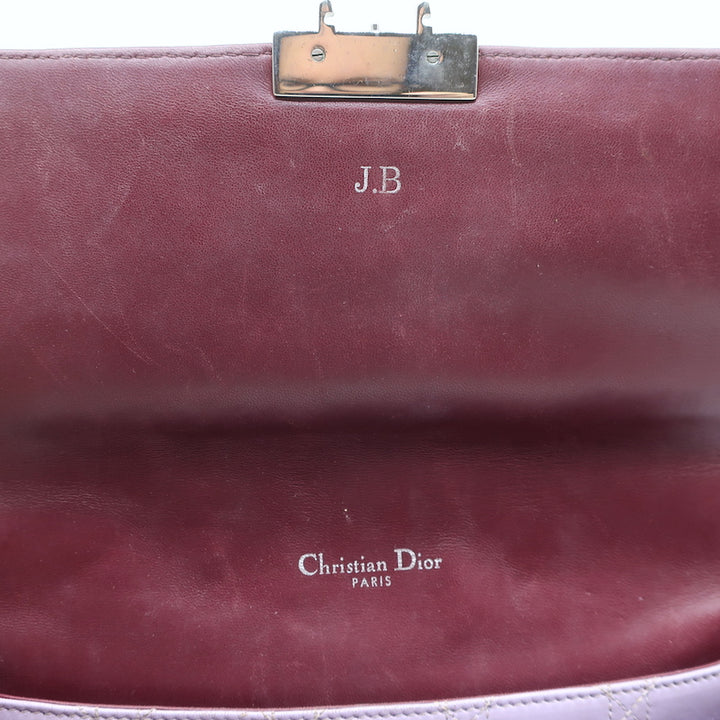 Christian Dior Miss Dior Long Chain Medium Flap Bag Burgundy Cannage Leather
