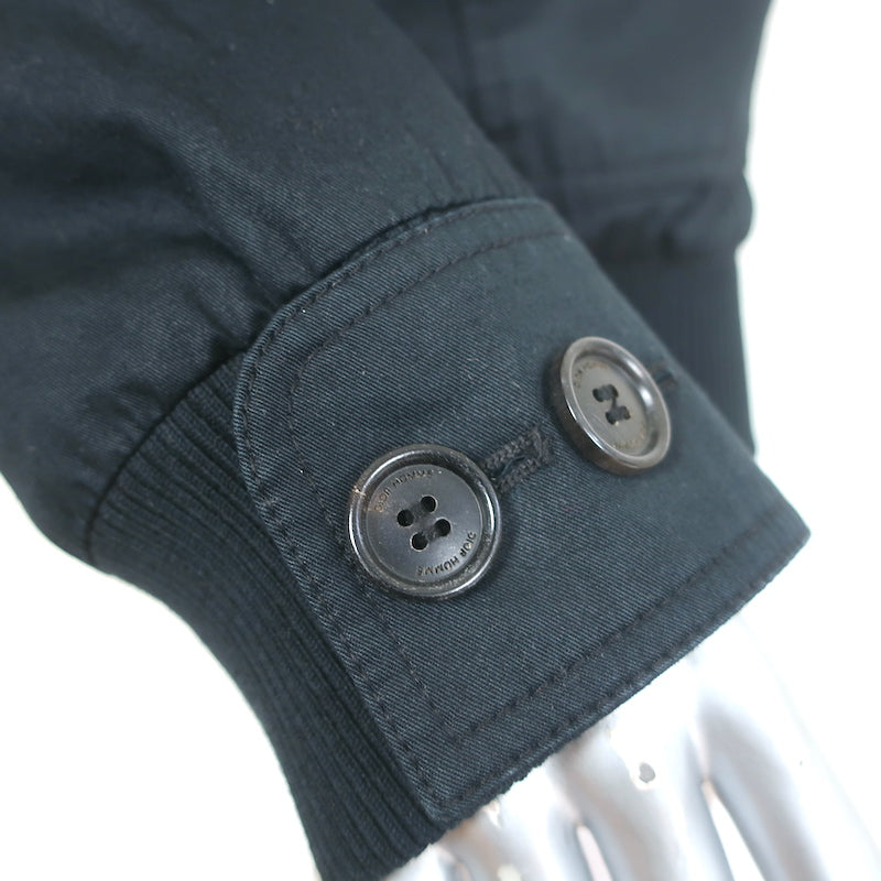 Christian Dior Bomber Jacket Black Pintucked Cotton Size 48 Unisex
