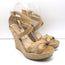 Jimmy Choo Porto Crisscross Espadrille Wedge Sandals Nude Patent Leather Size 39