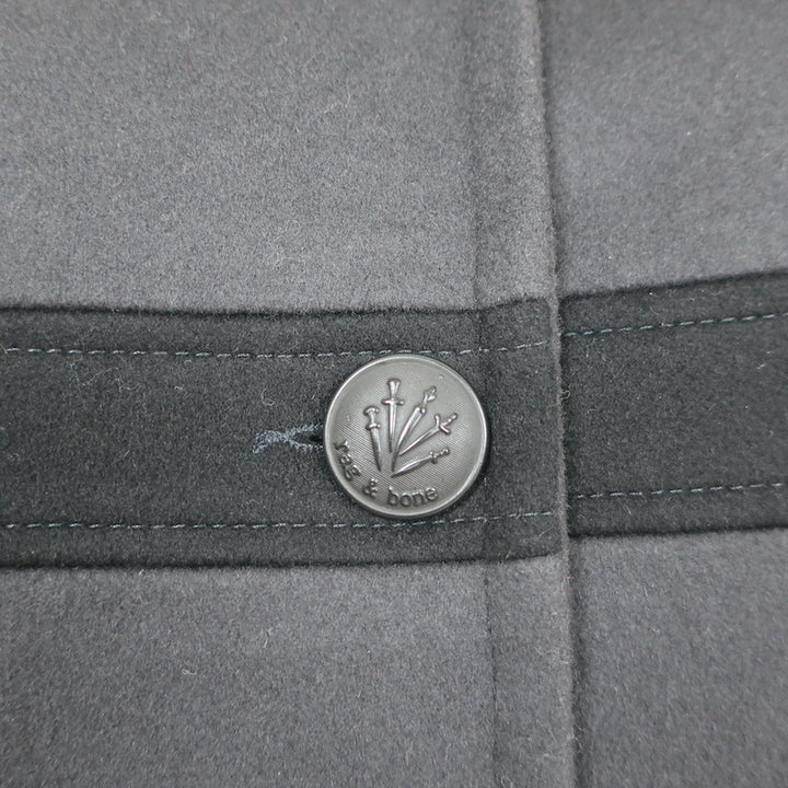 Rag &amp; Bone Military Coat Charcoal Wool Size Small