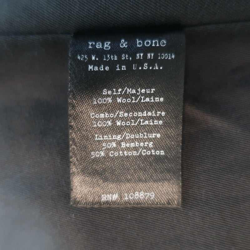 Rag &amp; Bone Military Coat Charcoal Wool Size Small