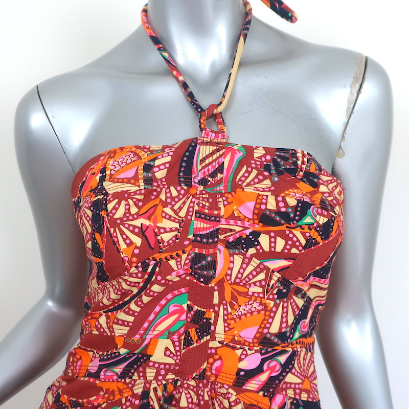 A.L.C. Halter Maxi Dress Adelle Red/Multicolor Printed Cotton Size 4