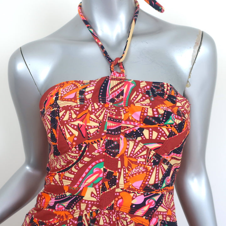 A.L.C. Halter Maxi Dress Adelle Red/Multicolor Printed Cotton Size 4