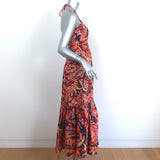 A.L.C. Halter Maxi Dress Adelle Red/Multicolor Printed Cotton Size 4