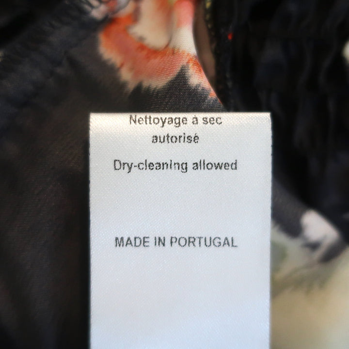 Paco Rabanne Sarong Skirt Black Floral Print Satin Size 36