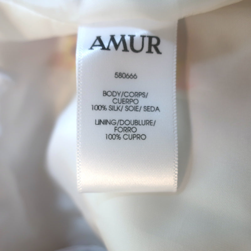 AMUR Asymmetric One-Shoulder Dress Clayton Floral Print Ruffled Silk S Celebrity Owned AMUR Asymmetric One-Shoulder Dress Clayton Floral Print Ruffled Silk S Celebrity Owned