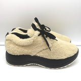Celine Delivery Shearling Platform Sneakers Ecru Size 41