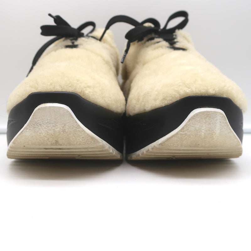 Celine Delivery Shearling Platform Sneakers Ecru Size 41