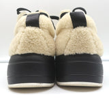 Celine Delivery Shearling Platform Sneakers Ecru Size 41