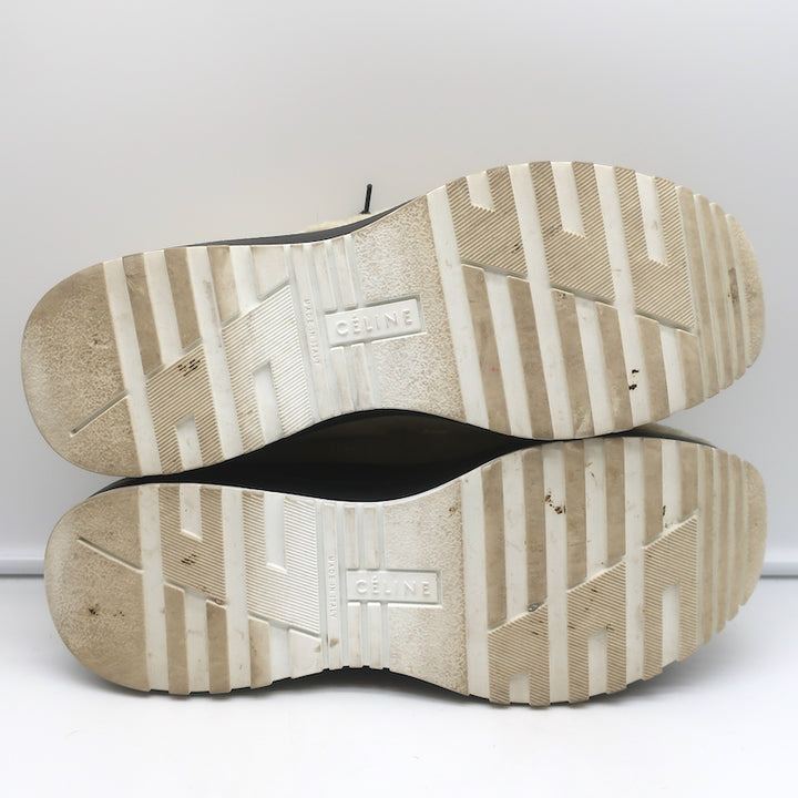 Celine Delivery Shearling Platform Sneakers Ecru Size 41