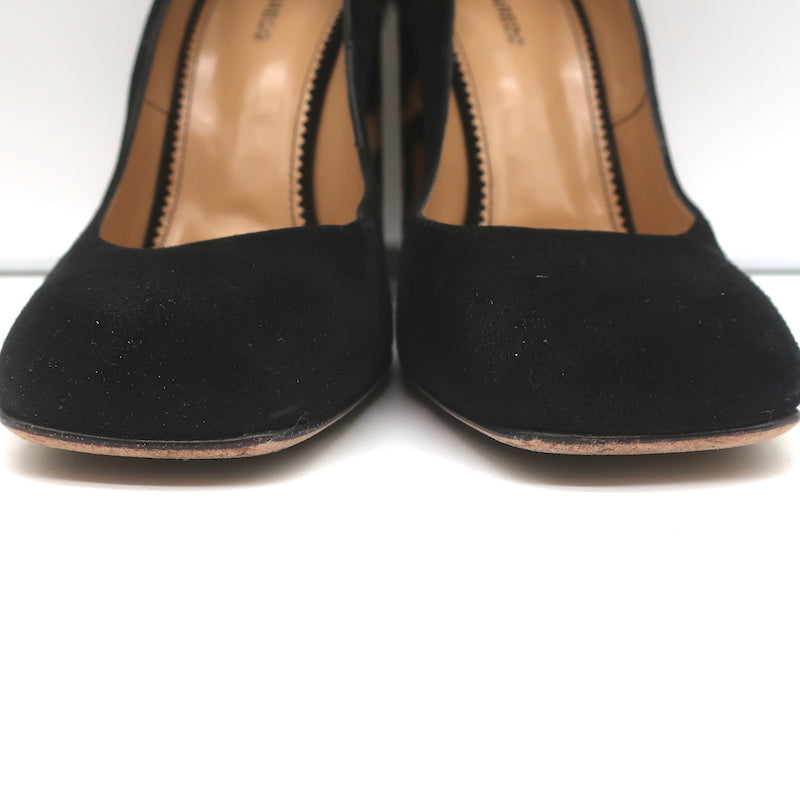 Dsquared2 Pumps Black Suede &amp; Leopard Calf Hair Size 40 Square Toe Heels