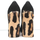 Dsquared2 Pumps Black Suede & Leopard Calf Hair Size 40 Square Toe Heels