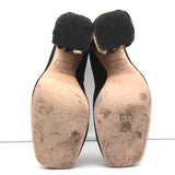 Dsquared2 Pumps Black Suede & Leopard Calf Hair Size 40 Square Toe Heels