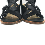 Rag & Bone Crisscross Buckle Sandals Leith Black Leather & Suede Size 37