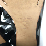 Rag & Bone Crisscross Buckle Sandals Leith Black Leather & Suede Size 37