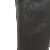Sergio Rossi Over the Knee Flat Boots Dark Brown Grained Leather Size 37