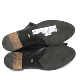 Sergio Rossi Over the Knee Flat Boots Dark Brown Grained Leather Size 37