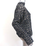 Giada Forte Pullover Sweater Navy Wool-Blend Geometric Textured Knit Size II