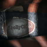 See by Chloe Eileen Shearling Hiking Boots Dark Brown Suede & Leather Size 38