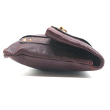 Marc Jacobs Padlock Flap Clutch Burgundy Grained Leather Small Bag