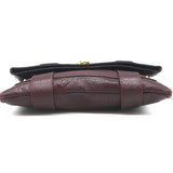 Marc Jacobs Padlock Flap Clutch Burgundy Grained Leather Small Bag