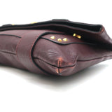 Marc Jacobs Padlock Flap Clutch Burgundy Grained Leather Small Bag