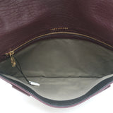 Marc Jacobs Padlock Flap Clutch Burgundy Grained Leather Small Bag