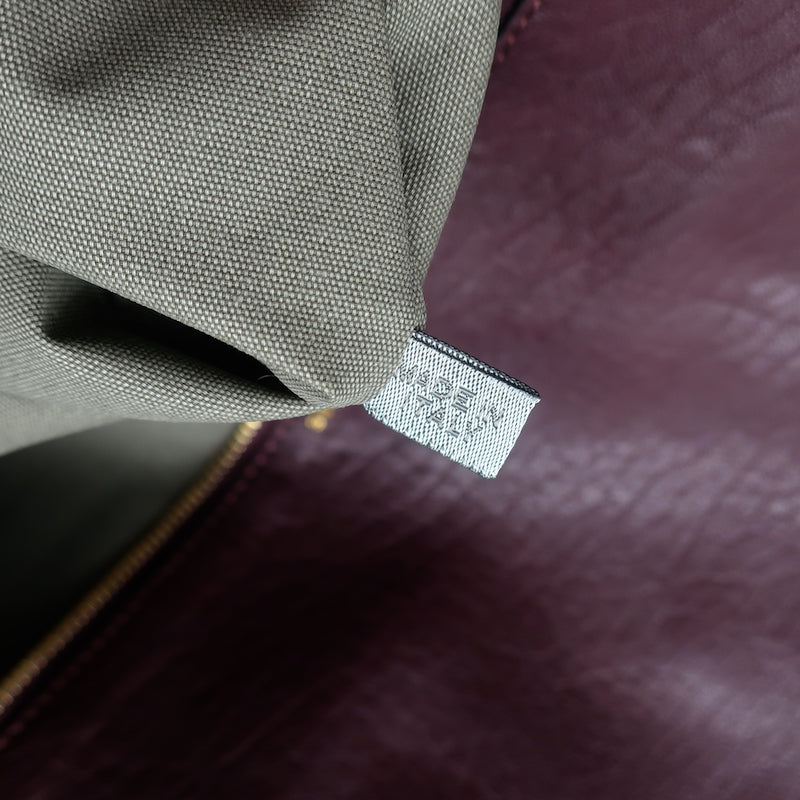 Marc Jacobs Padlock Flap Clutch Burgundy Grained Leather Small Bag